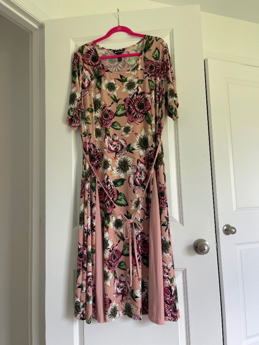 Nina Leonard Women’s Floral Print Dress With Removable Belt Size P3X
